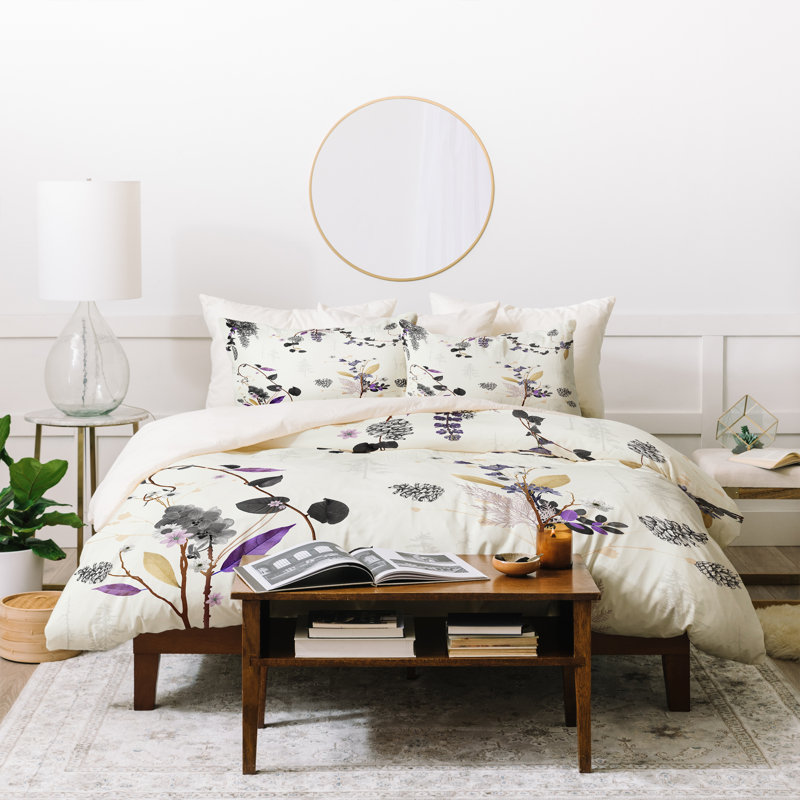 Farmhouse / Country Floral Duvet Cover, Twin Duvet Cover + 1 Standard Sham