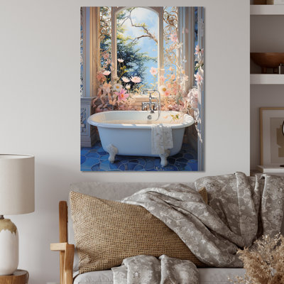 Bathroom Oasis I - Art mural en métal pour salle de bain