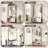 31.5 Inch Industrial Freestanding All-In-One Hall Tree Coat Rack, White and Deep Black, Engineered Wood with Integrated Bench and Shoe Storage