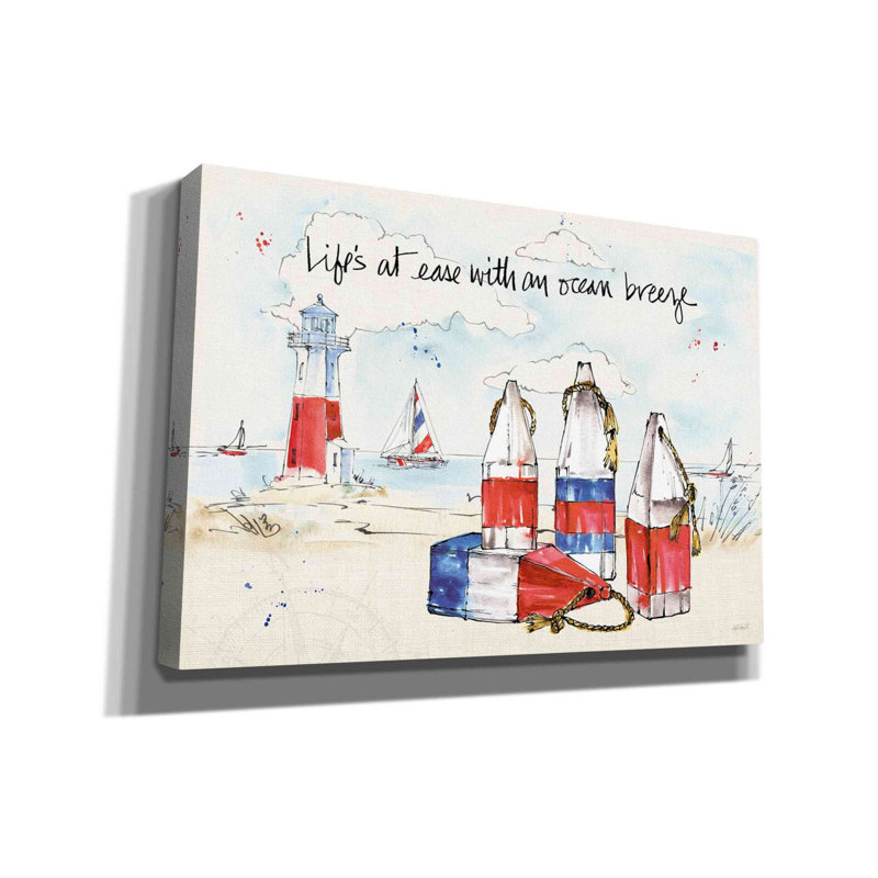 «Coastal Buoys II» par Anne Tavoletti, impression sur toile tendue, H 18 po x l 26 po x P 0,75 po