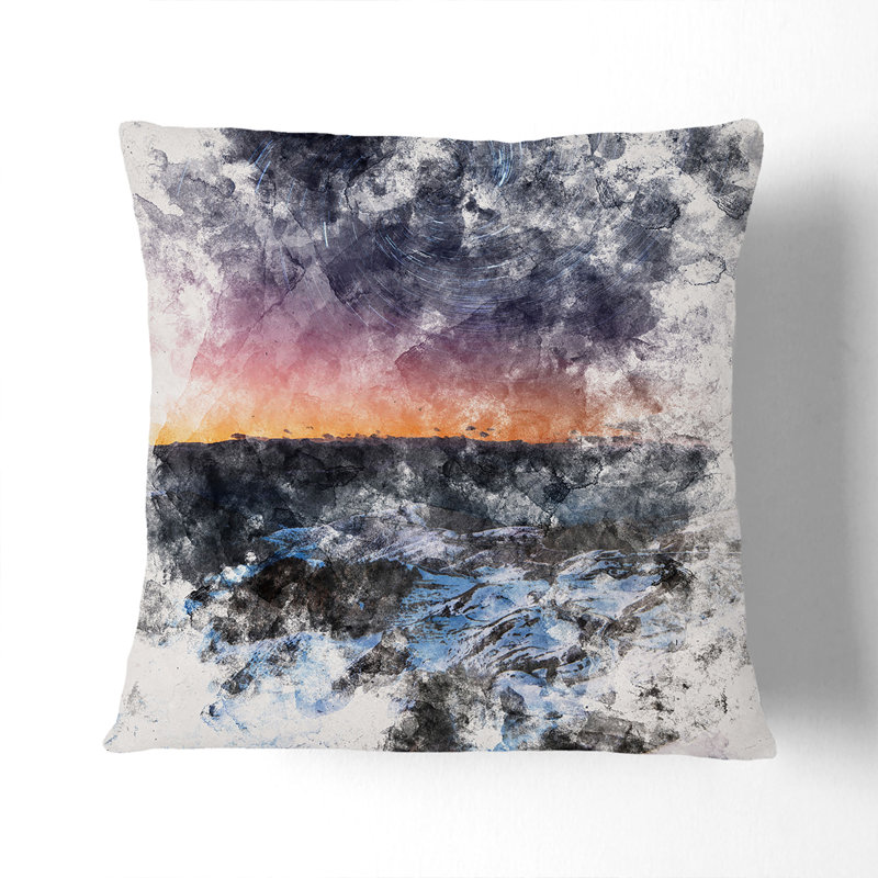 Square Throw Cushion, 40cm H x 40cm W x 15cm D, Stone