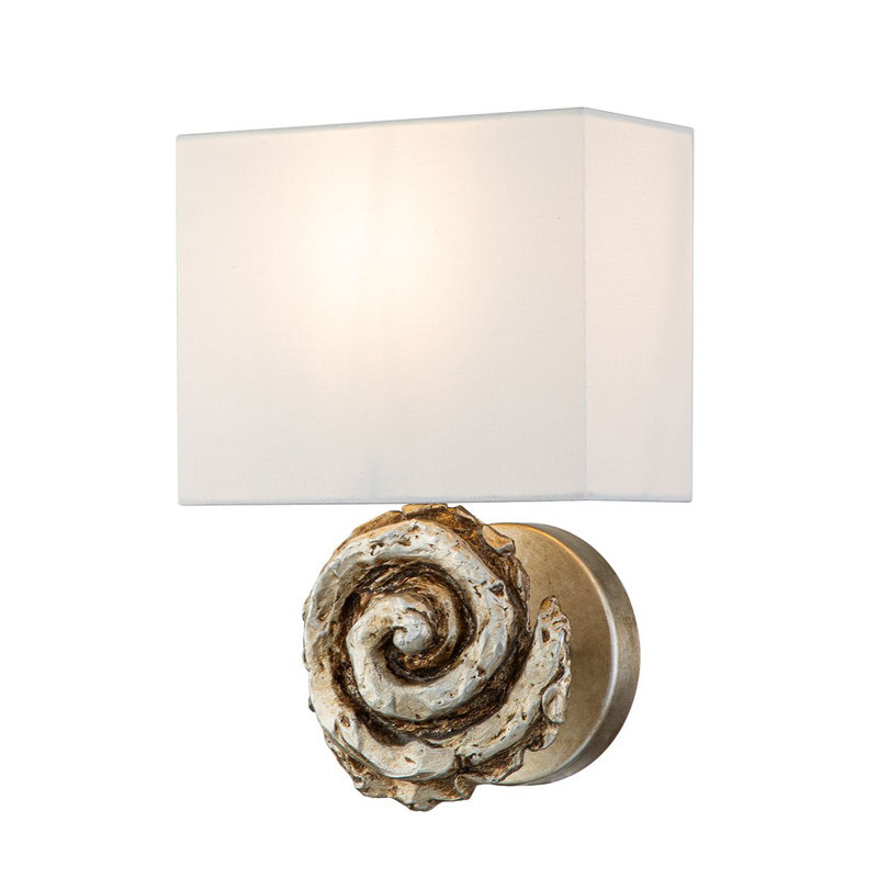 Anaisa Swirl Large Sconce, Silver Leaf