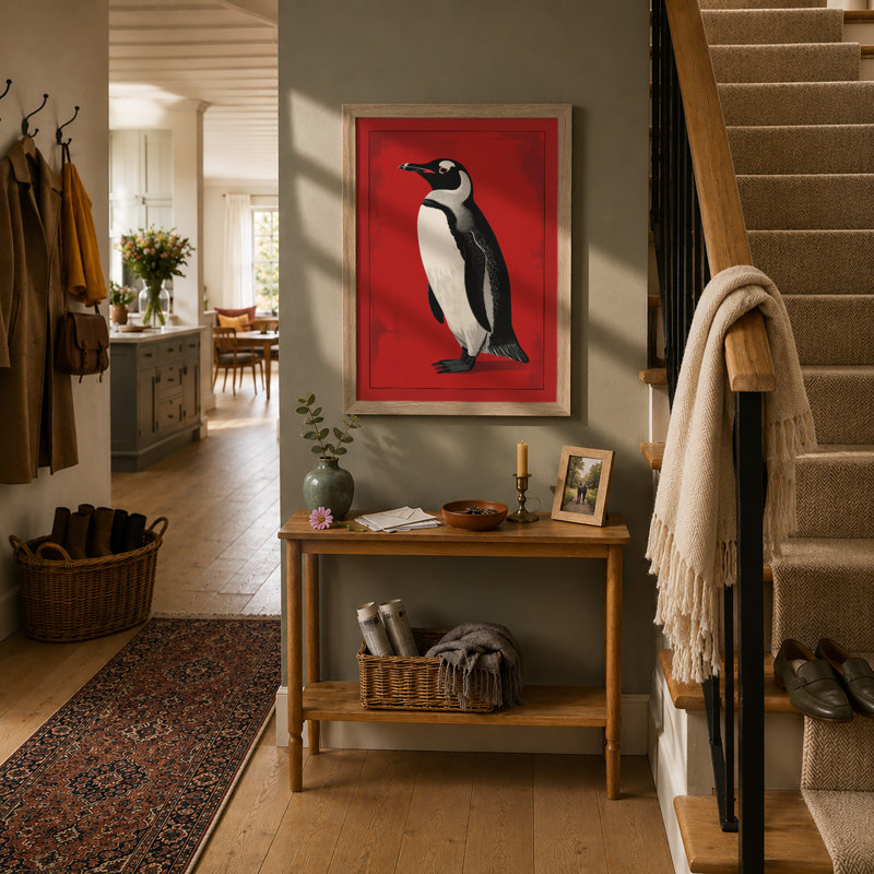 Standing Penguin Graphic - Print, Oak, A4 - 29.7 x 21.0 cm