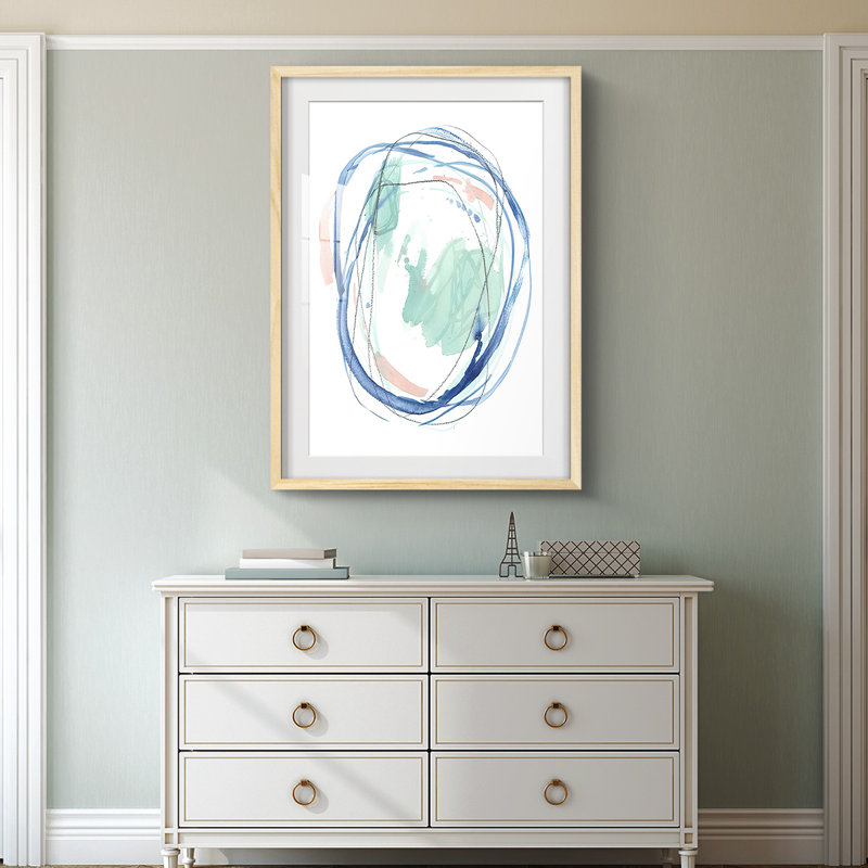 Right Round I -Framed Print, Natural, 25.5" H x 17.5" W