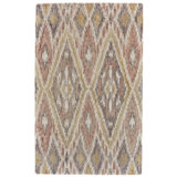 Tapis brun / jaune touffeté à la main Adarius Ikat