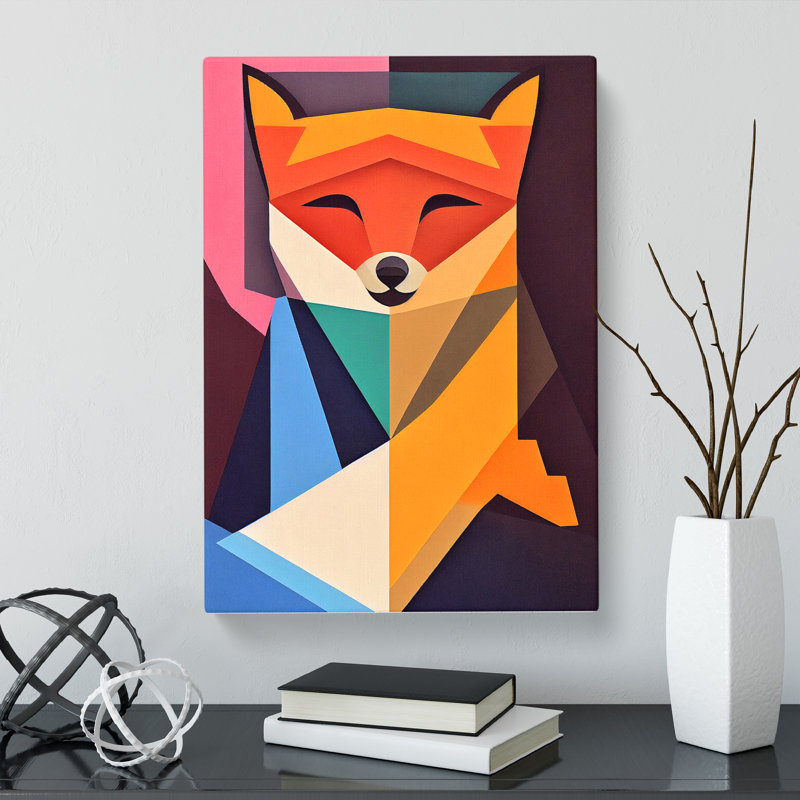 Fox Suprematism - Wrapped Canvas, 76cm H x 50cm W x 3cm D