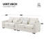 Console moderne rembourrée avec 2 pièces, 114,2 po, 4 pièces, tissu en lin, structure en bois massif, siège en éponge respirante, console pour appartement 4, ports, base, décoration de la maison-746482018