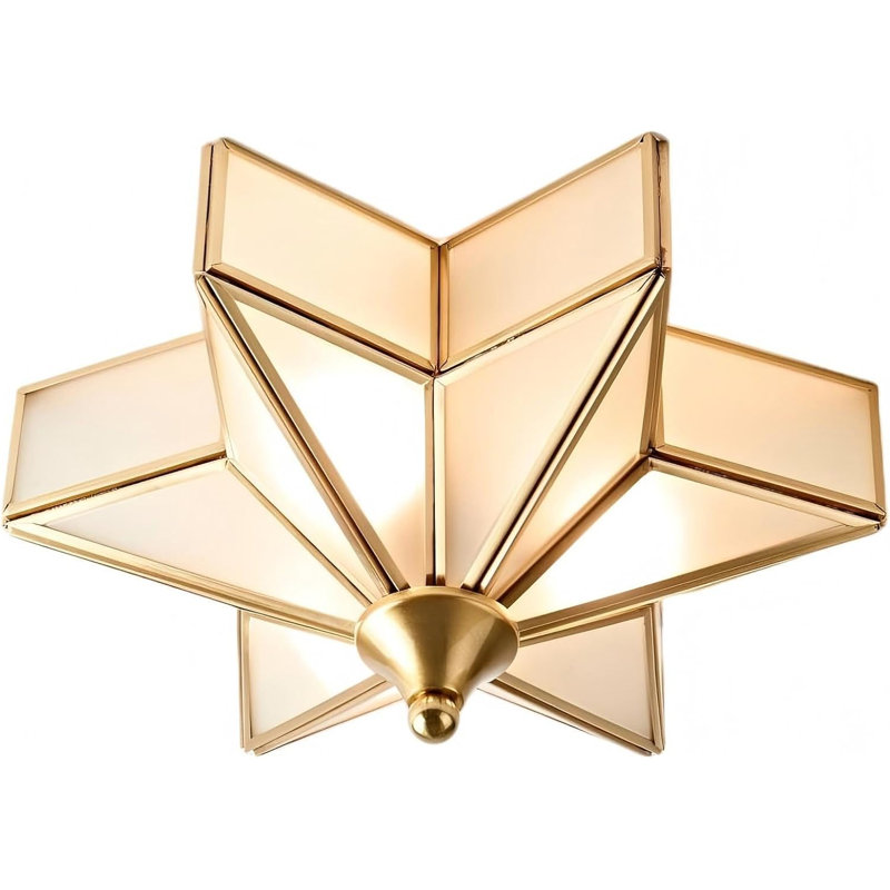 Flat Ceiling Star Light Fixture, Gold