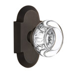 Cottage Plate with Round Clear Crystal Door Knob