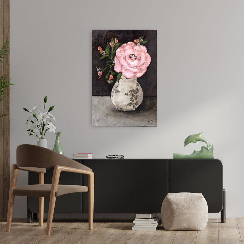 Art floral rétro rétro à l'ancienne, H 36 po x l 24 po