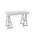 Monroe - blanc + bureau en acier inoxydable