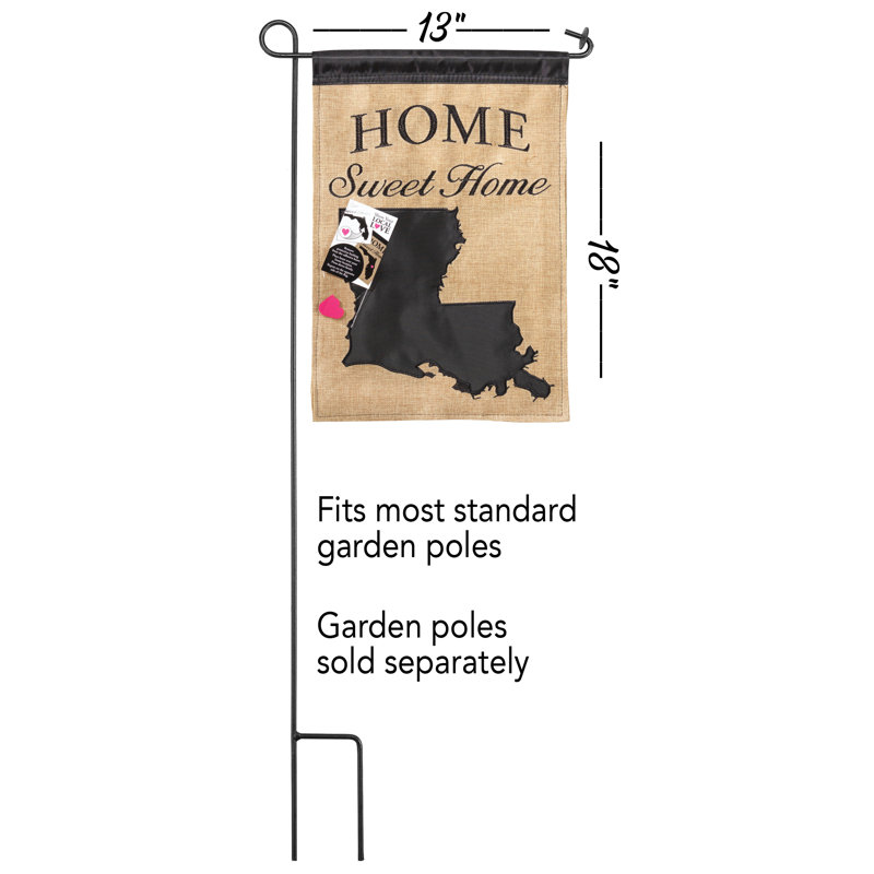 Drapeau de jardin en toile de jute 18 x 13 po Briane