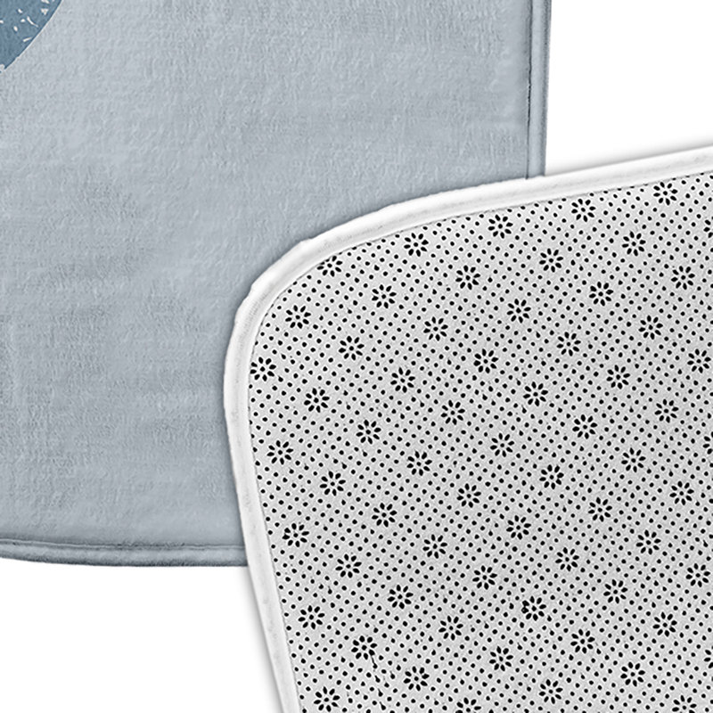 Microfiber Non-Slip Bath Mat, Blue, 21" W x 34" L