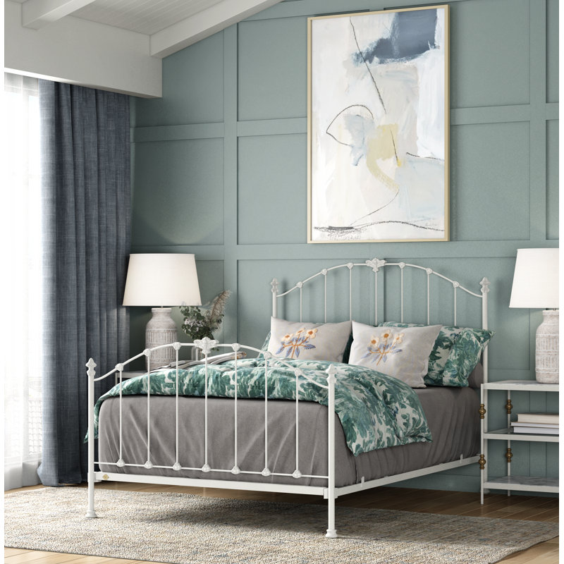 171 Country French Bed | Complete Standard, Matte White, Queen