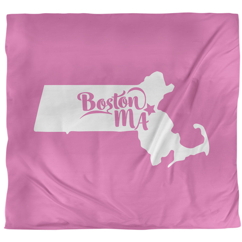 Ensemble de housse de couette boston massachusetts, Housse de couette pour très grand lit, Rose, Microfibre
