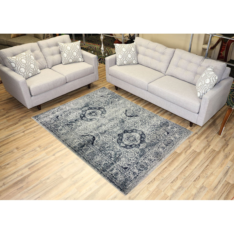 Vintage Style Distressed Persian Aubusson Area Rugs 5' x 7'