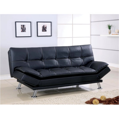 Twin 73 " Faux Leather Convertible Sofa