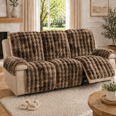 Ensemble de housse pour fauteuil inclinable en fausse fourrure de lapin