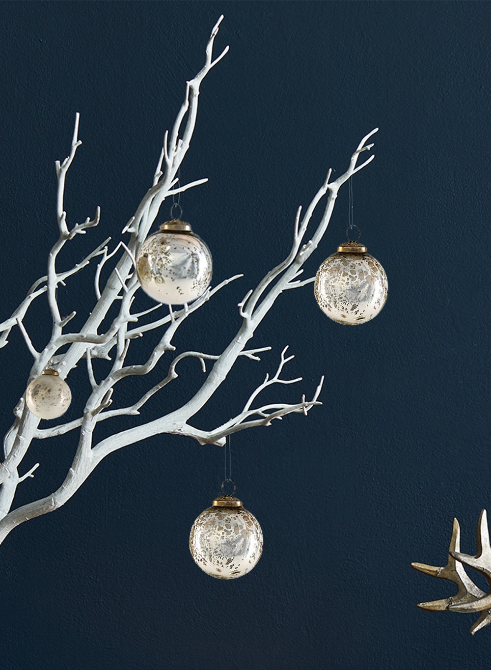Glass Ball Ornament, 2.5" H x 2.5" W x 2.5" D, Yellow