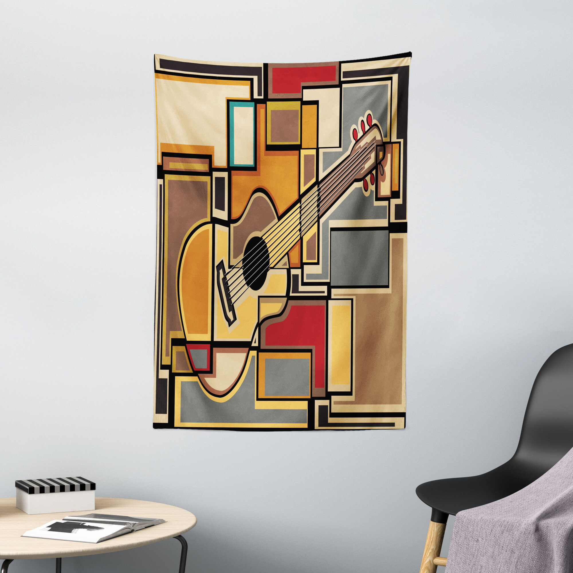 Bless international Ambesonne Music Tapestry, Funky Fractal Geometric  Square Shaped Background Acoustic Guitar Art, Wall Hanging For Bedroom  Living Room Dorm Decor Wayfair Canada