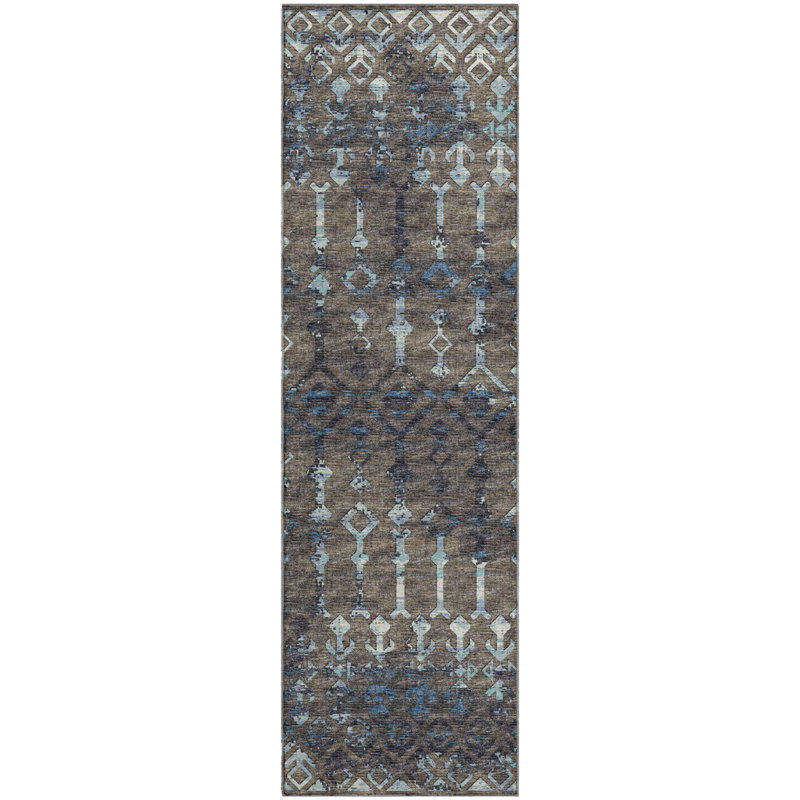 Fayina Area Rug with Non-Slip Backing, Runner 2'3" x 7'6"