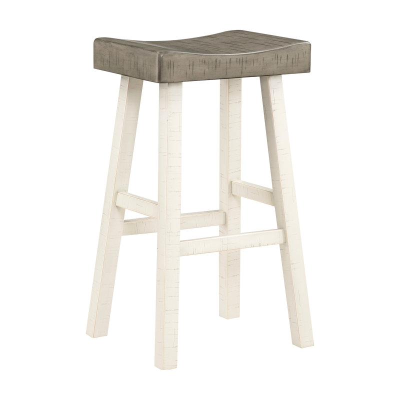 Tabourets de bar transitionnels, bois massif, 2 pièces, café blanc, tabouret de poids limite de 2,5 lb, meubles en bois d'hévéa et H 30,5 po, capacité de 250 lb