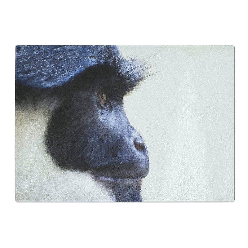 Colobus Monkey Painting Chopping Board, 0.4cm H x 28.5cm W x 39cm L