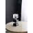 2.4X2.4X5.9" Black And Clear Two Tiered Square Candle Holder