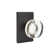 Privacy Modern Disc Crystal Knob with Modern Rectangular Rose