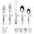 Mikasa Satin Loft 45-Piece Stainless Steel Flatware Set, with Serveware, Service for 8