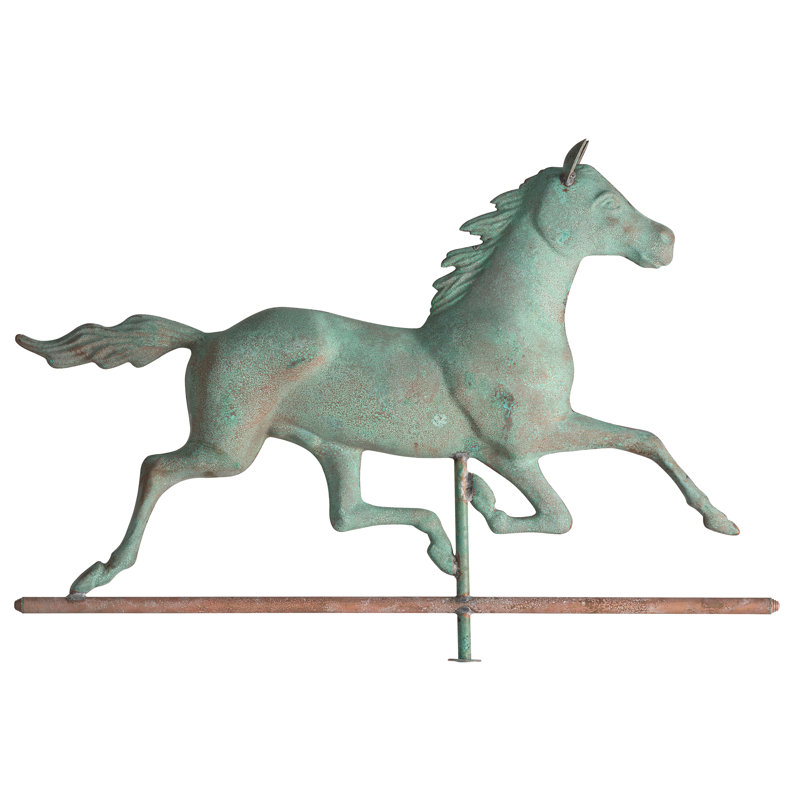 Girouette de cheval cuivre, Vert-de-gris