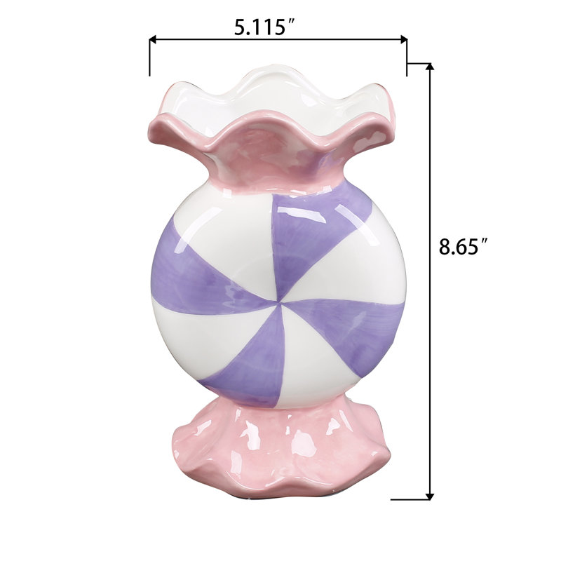 Vase à bonbon en céramique 8,625 "H 5,125 * 4 * 8,625