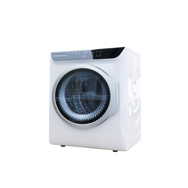 Hamilton Beach 2.57 Cu. Pi. 13 lb Séchoir à linge compact avec panneau de commande à écran tactile, 8 modes de séchage, verrouillage pour enfant, sécheuse portative ventilée, blanc