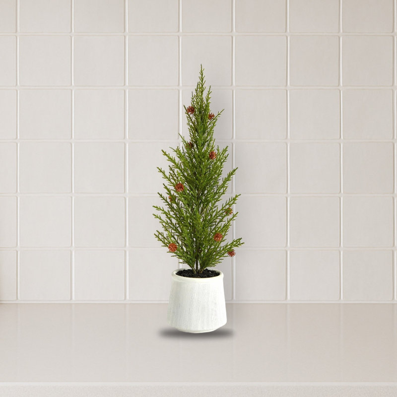 Arbre de Noël artificiel pin cèdre en pot décoratif