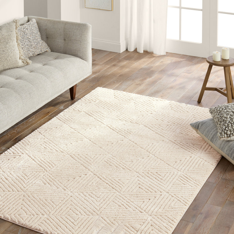 Jaipur Living Ziazan Geometric White/ Area Rug, Rectangle 8'10" x 12'
