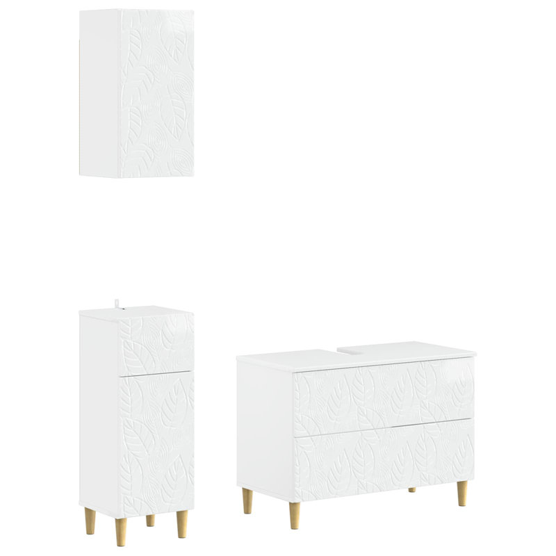 Bathroom Storage Furniture Set, High Gloss White