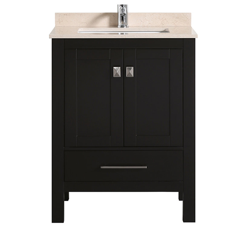 Eviva London 30"W x 18"D Bathroom Vanity with Undermount Porcelain Sink, White, 8" Widespread