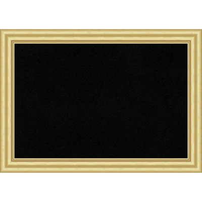 Sophia Gold Framed Corkboard, Black Cork Bulletin Board, Organization Board, Pin Board