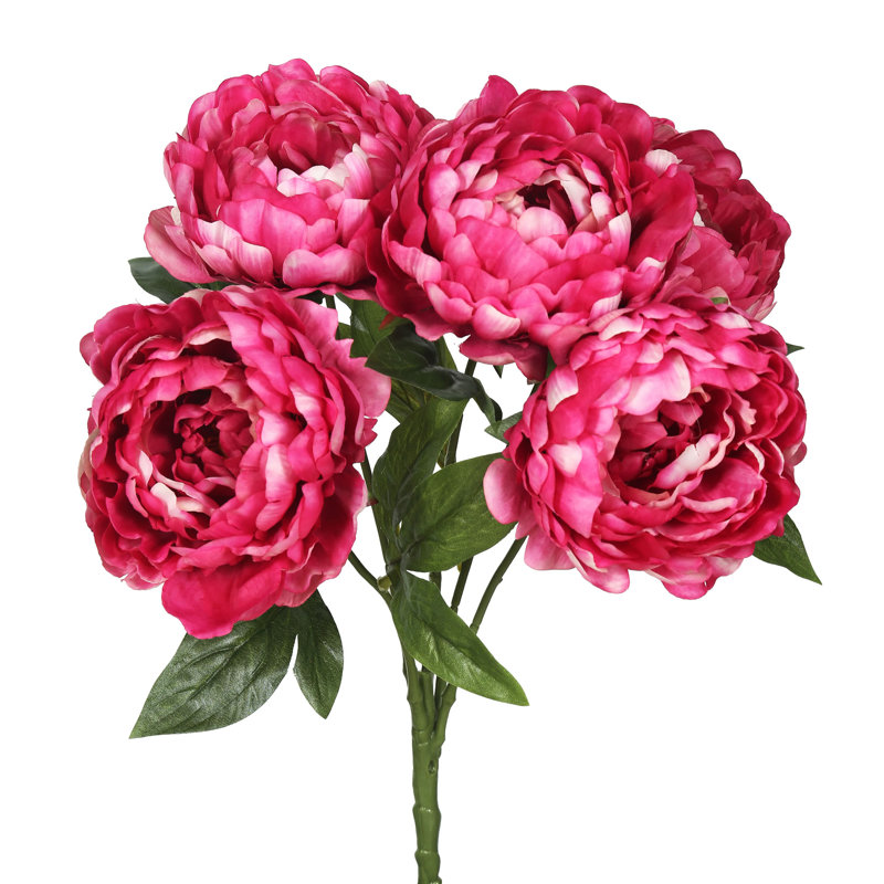 Bouquet de pivoines artificielles Karratha 20 po, Rose vif