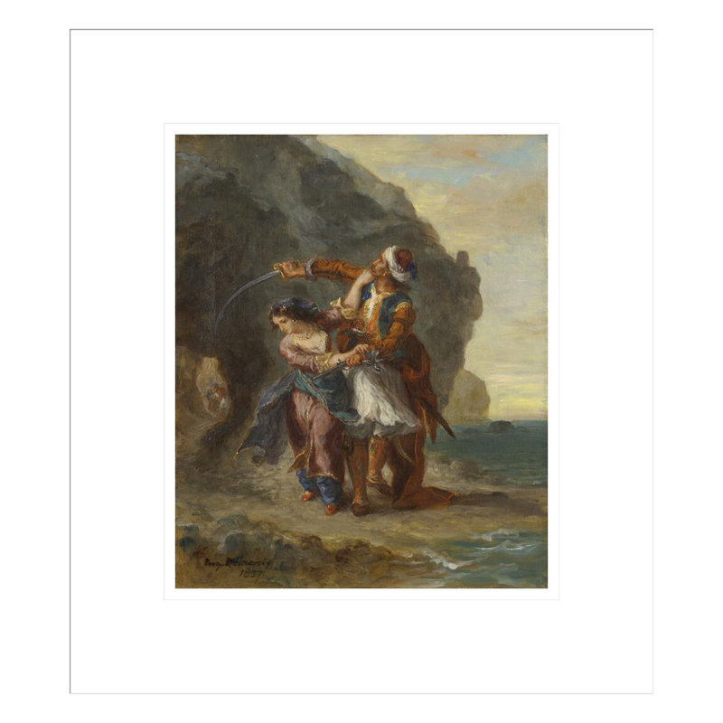 «Selim and Zuleika» par Eugène Delacroix, impression giclée sur cadre, H 15,5 po x l 13,75 po