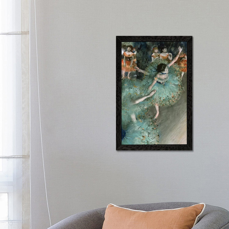 Swaying Dancer (Dancer In Green), 1877-79 by Edgar Degas - Print on Canvas, Black Framed, 66.04 cm H x 45.72 cm W