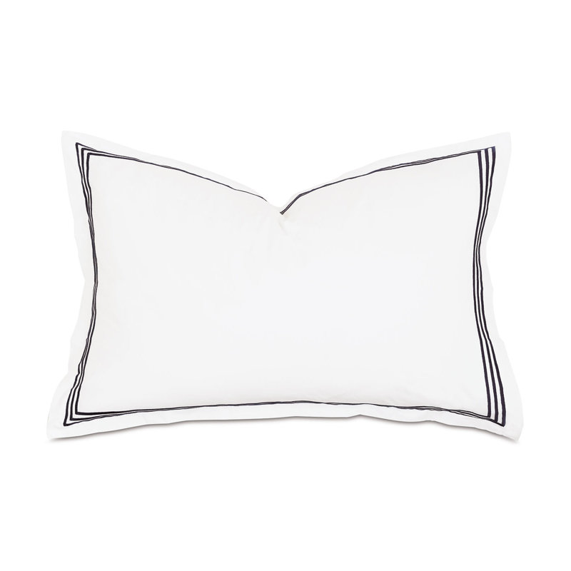 Tessa Cotton Sham Set, White/Black, Queen, Multi-stripe