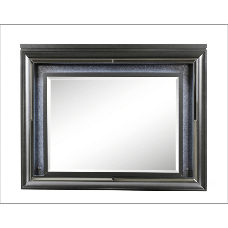 Miroir à finition grise avec DEL