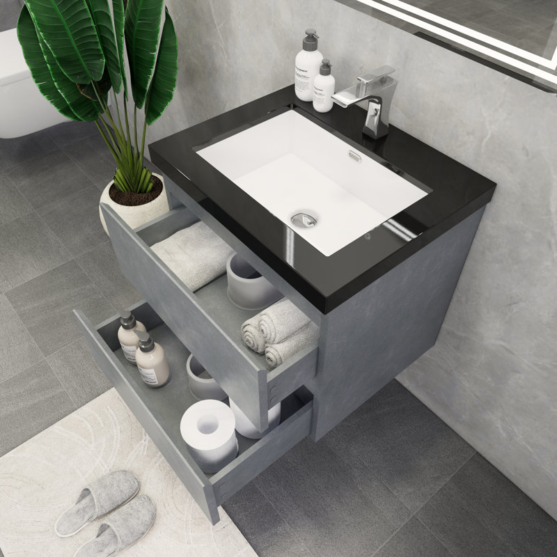 Ensemble de meuble-lavabo simple 24 po McConnico, Gris ciment