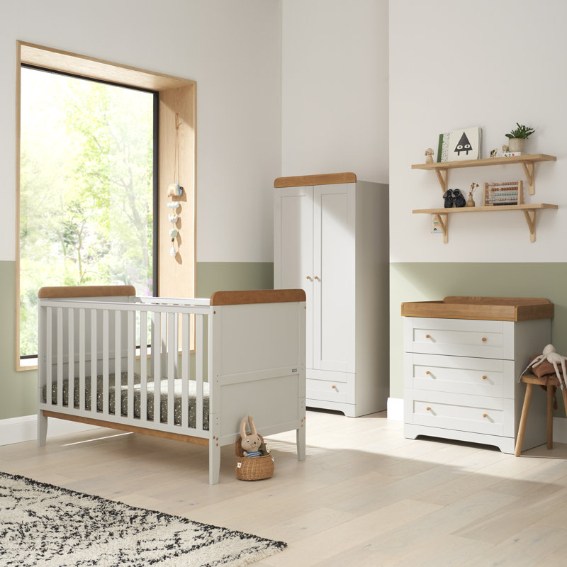 Tutti Bambini Rio 3-Piece Nursery Furniture Room Set, Dove Grey/Oak