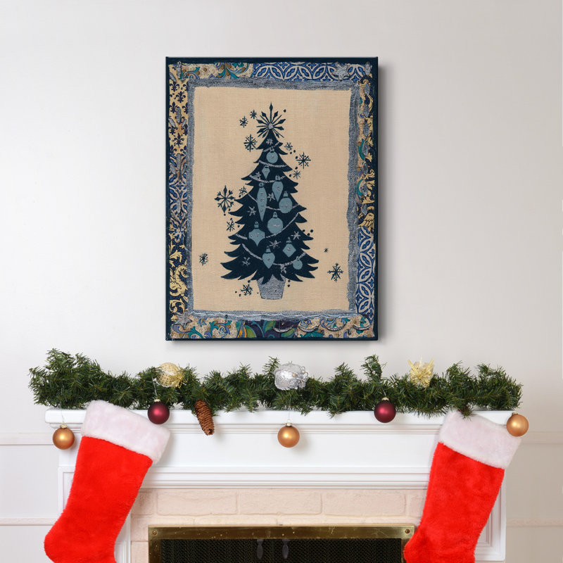 Silhouette d'arbre sur toile tendue avec châssis - Prêt à accrocher, H 18 po x l 12 po x P 1 po