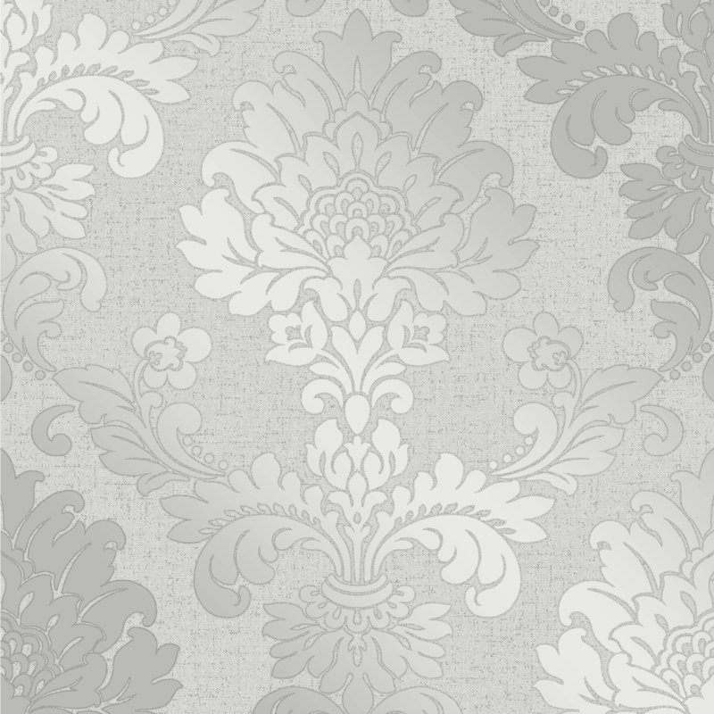 10m x 53cm Semi-Gloss Wallpaper Roll, Silver