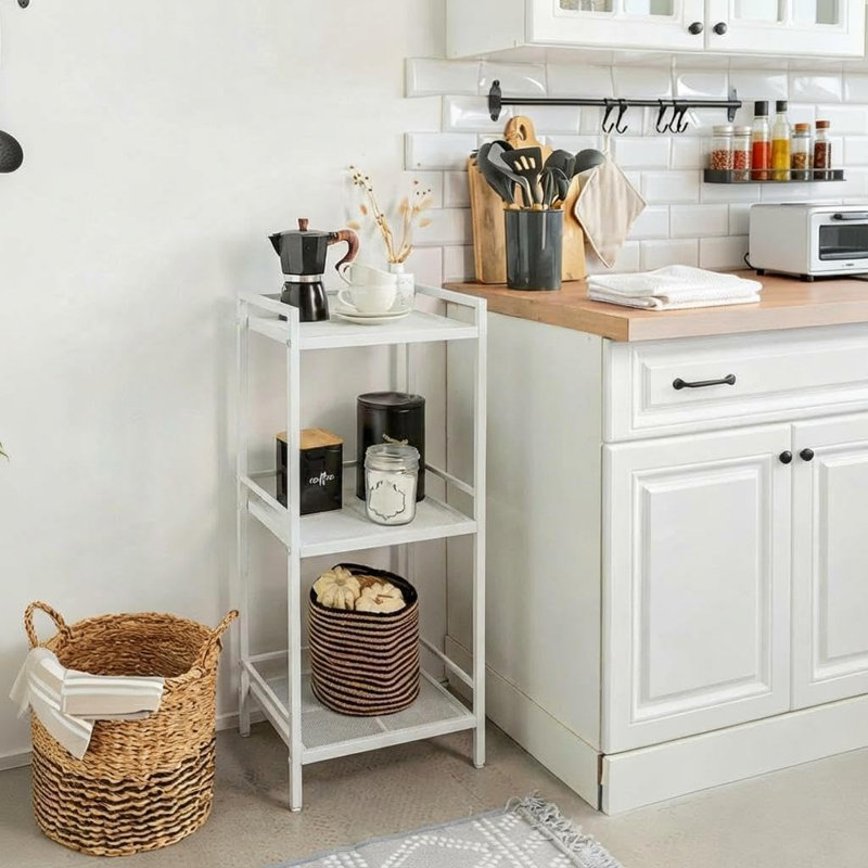 3 Tier Bathroom Shelf Freestanding, Ladder Shelf for Storage, Space-Saving Bathroom Storage Shelves, Multifunctional Storage Rack for Living Room Bedroom Kitchen Office