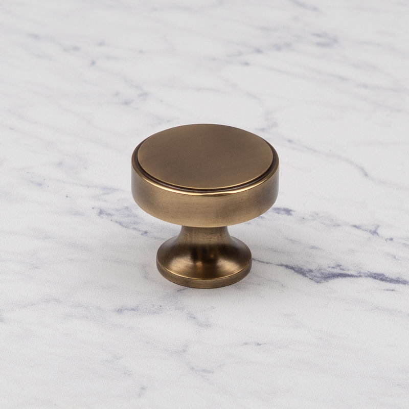 38mm Antique Brass Circular Disc Knob