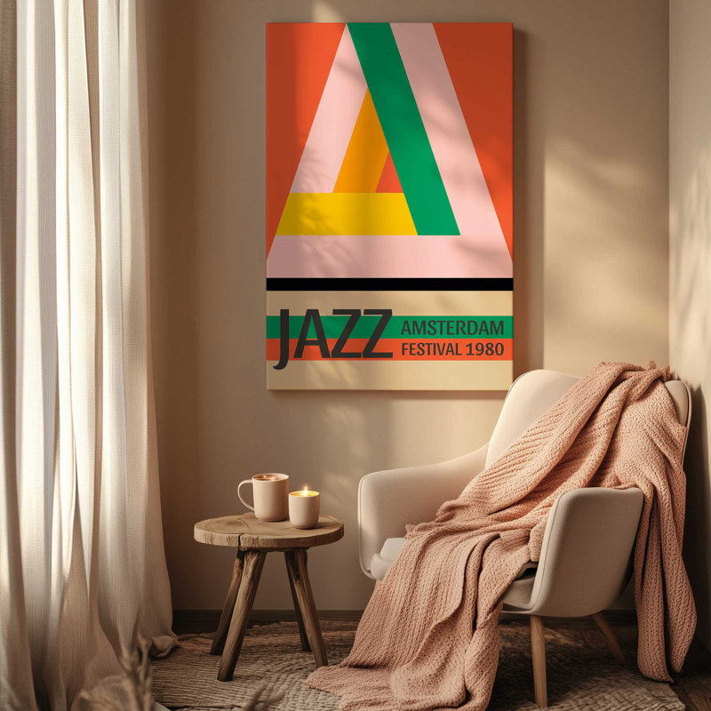 «Amsterdam Jazz Festival», affiche sur toile tendue, H 18 po x l 12 po